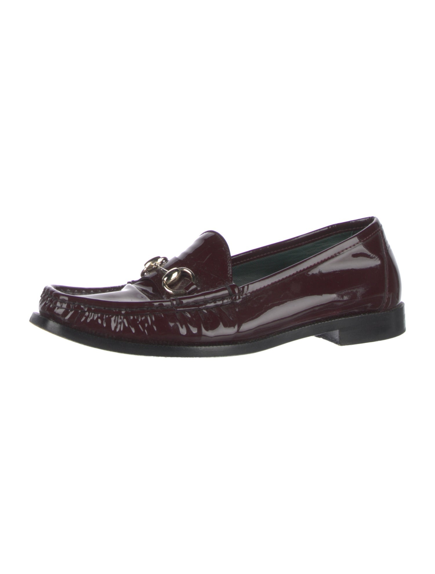 Gucci Horsebit Accent Patent Leather Dress Loafers